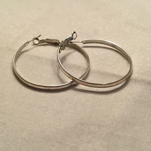 $8 ea or 3/$15 Silvertone 2” Hoop Earrings - Picture 1 of 4